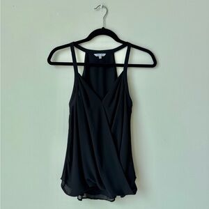 Naked Zebra Black Draped Surplice Camisole